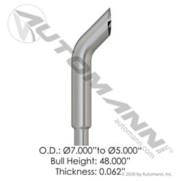 Automann 562.U57548BHC Chrome Stack 48in Bull H 7in to 5in OD