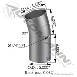 Automann 562.U5915565A Exhaust Elbow ALZ Kenworth