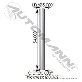 Automann 562.U5990554C Exhaust Pipe Chrome Kenworth