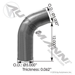 Automann 562.U7501726A Exhaust Elbow ALZ Peterbilt