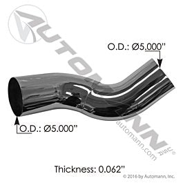 Automann 562.U7513059LC Exhaust Elbow Chrome LH Peterbilt