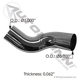 Automann 562.U7513059RC Exhaust Elbow Chrome RH Peterbilt