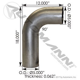 Automann 562.U7590X100250A Exhaust Elbow ALZ Peterbilt