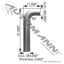 Automann 562.U7590X100600A Exhaust Elbow ALZ Peterbilt
