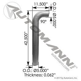 Automann 562.U7590X100880A Exhaust Elbow ALZ Peterbilt