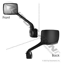 Automann 563.59035 Hood Mirror Assy LH Black Kenworth, Pete