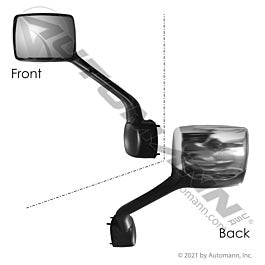Automann 563.59035C Hood Mirror Assy LH Chrome Kenworth Pete