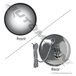 Automann 563.9085 Convex Mirror S.Steel HTD Offset 8-1/2in
