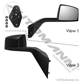 Automann 563.96006 Hood Mount Mirror RH Black