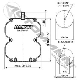 Automann 566.ER6927 Econoride Air Spring Double Convoluted