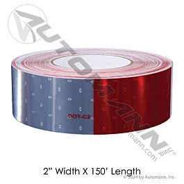 Automann 571.CT0301 18in Red/White 150ft Roll 3yr ORALITE