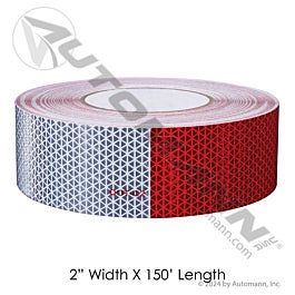 Automann 571.CT0501 18in Red/White 150ft Roll 5yr ORALITE