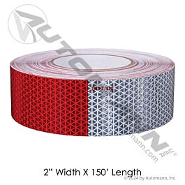 Automann 571.CT0502 12in Red/White 150ft Roll 5yr ORALITE