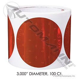 Automann 571.CTR3A-100 Reflector 3in Amber Adhesive 100ct