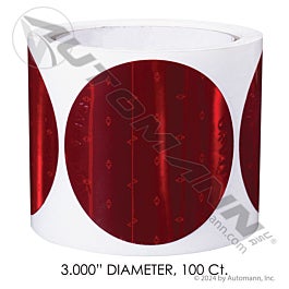 Automann 571.CTR3R-100 Reflector 3in Red Adhesive 100ct
