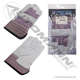 Automann 571.G2001L Gloves Leather Palm Safety Cuff Large