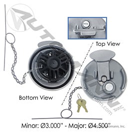 Automann 572.1015 Fuel Cap Vented Locking Peterbilt
