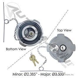 Automann 572.1018 Fuel Cap 3in Locking Freightliner