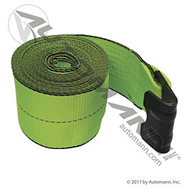 Automann 573.D430FH-HV Flat Hook Winch Strap HiVis 4inX30ft