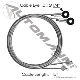 Automann 573.DC115G2 Door Cable 1/4in Galvanized 115in Pair