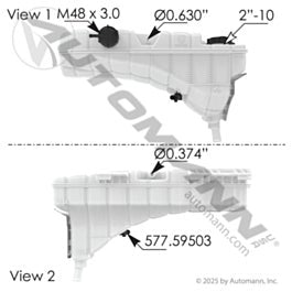 Automann 575.1026 Coolant Reservoir Peterbilt