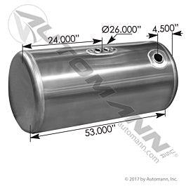 Automann 576.75110260DR Fuel Tank Round Peterbilt 110GAL