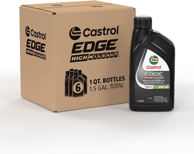 Castrol EDGE High Mileage 10W-40 Full Synthetic Motor Oil 1 Qt - Case of 6 (15D53C)