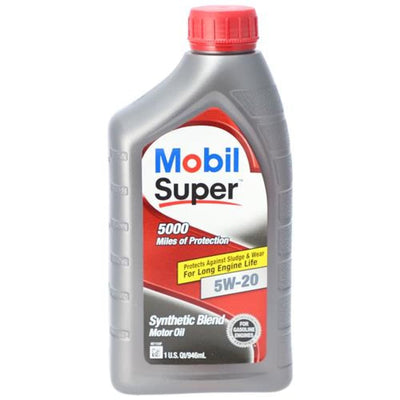 Mobil Super 5000 5W-20 Motor Oil, 1 Qt, Case of 6