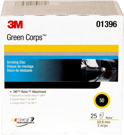 3M Green Corps Roloc Disc 2 in 50 Grit (25/Bag) - 01396