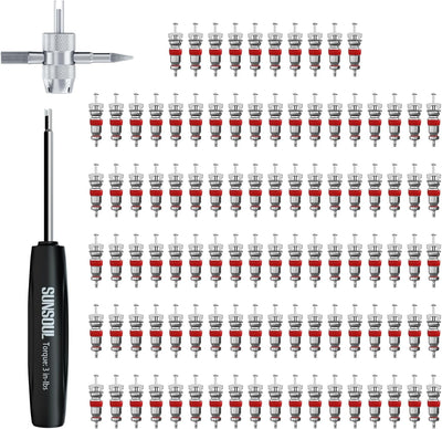 Sunsoul TVA-102 Tire Valve Core Tool Kit - 102 Pieces