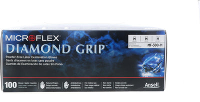 Microflex Diamond Grip MF-300 Latex Exam Gloves - Medium MF-300-M