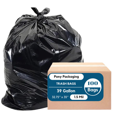 Black Garbage Bags 39 Gallon