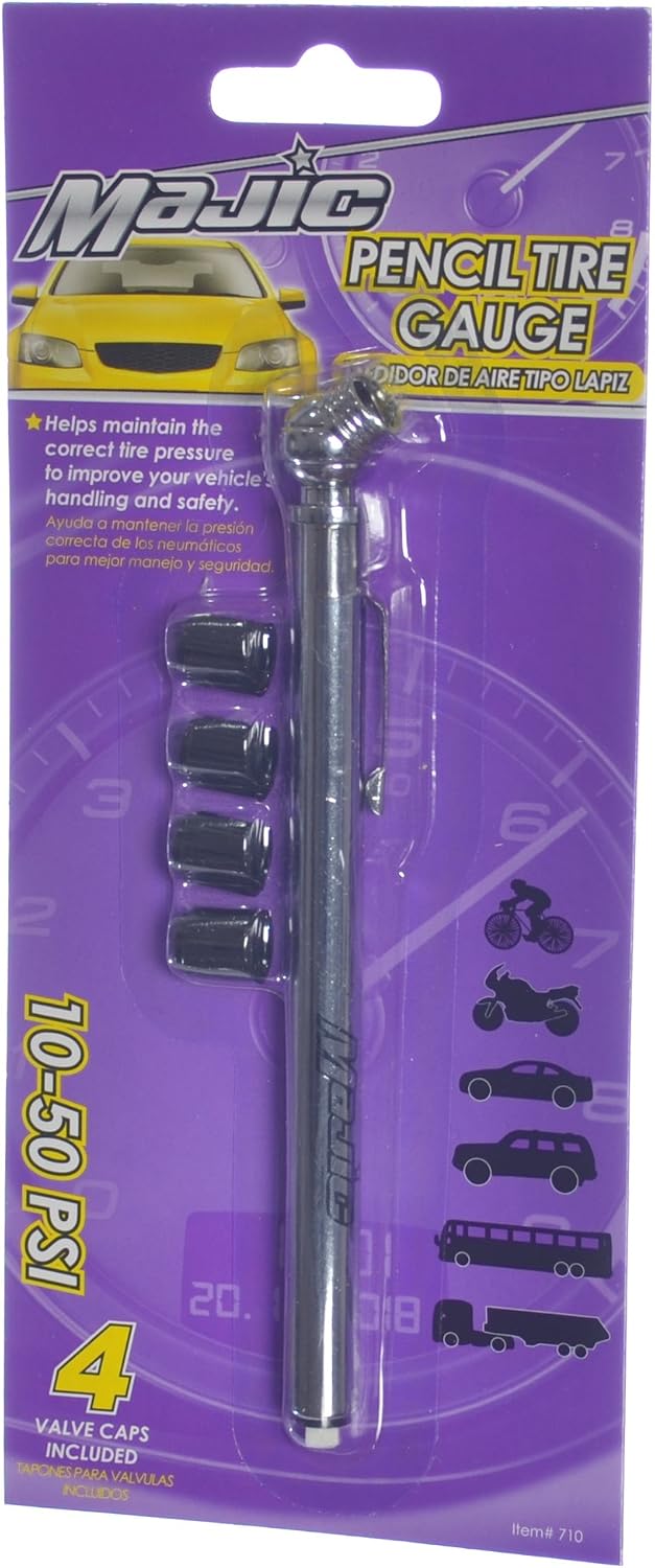 Majic 726 Pencil Tire Gauge - 10-50 PSI