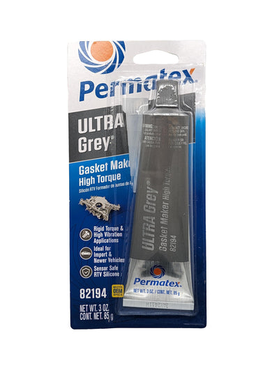Permatex Ultra Grey Rigid High-Torque RTV Silicone Gasket Maker 599 - 3.5 oz Tube - 82194