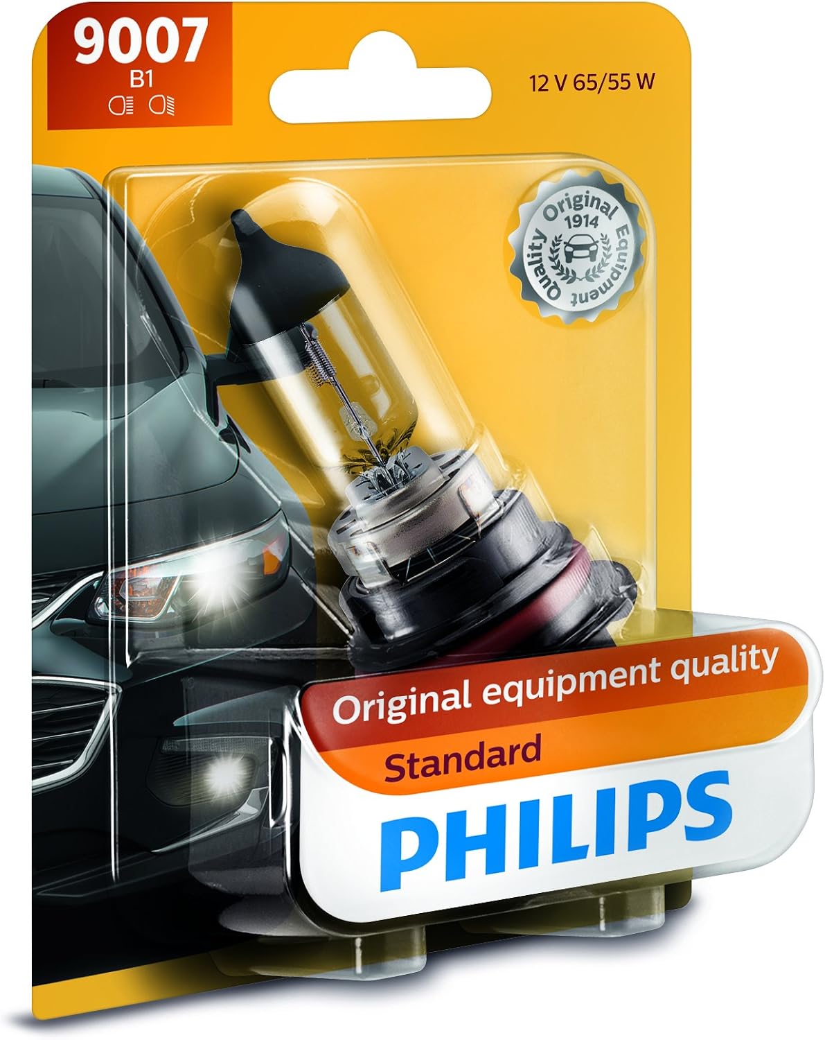Philips 9007 Standard Halogen Headlight Bulb (1-Pack Blister) - 9007B1