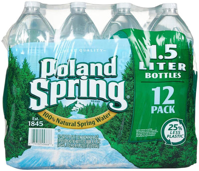POLAND SPRING 100% NATURAL SPRING WATER 1.5 LITER 12 PACK