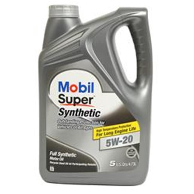 Mobil Super Synthetic 5W-20 Full Synthetic Motor Oil 5 Qt - Case of 3 (124412)