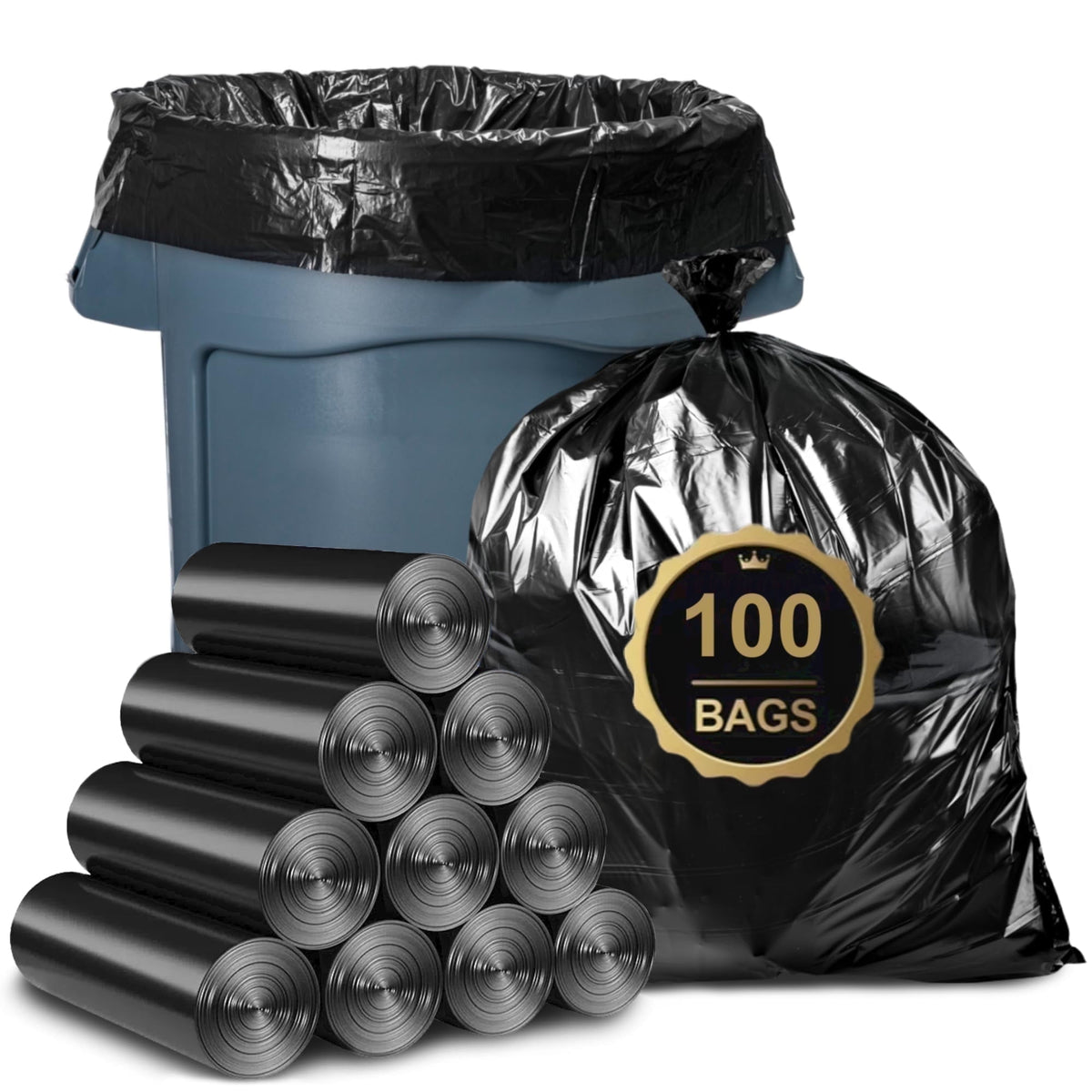 Black Garbage Bags 33 Gallon