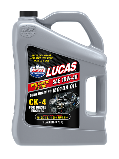 Lucas Oil 10287 CK-4 Synthetic Blend SAE 15W-40 Diesel Oil 1 Gallon - Case of 4