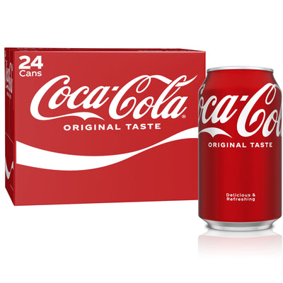 Coca-Cola Classic Soda, 12 fl oz Cans - Case of 24