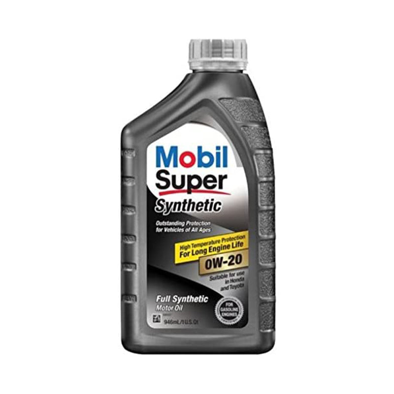 Mobil Super Synthetic 0W-20 Full Synthetic Motor Oil - Case of 6 x 1 Qt (123085)