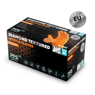 Diamond Grip Textured Nitrile Gloves - Small