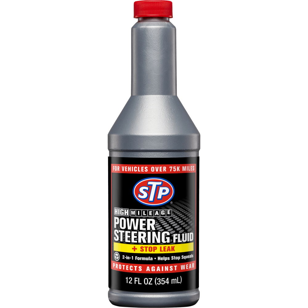 STP High Mileage Power Steering Fluid & Stop Leak 12 oz - Case of 6 (18666)