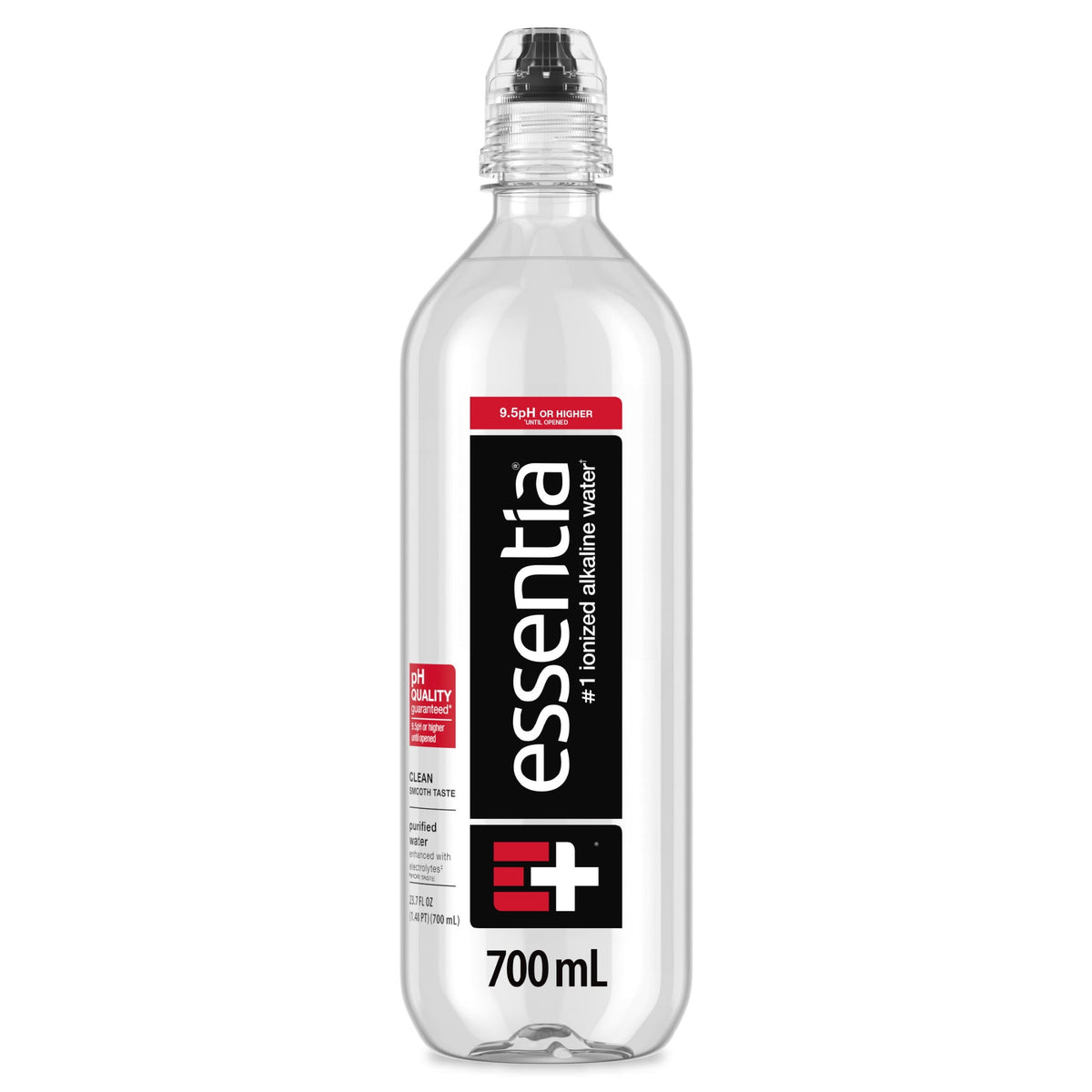 Essentia Ionized Alkaline Bottled Water, 700 mL Sport Cap Bottles - Case of 24