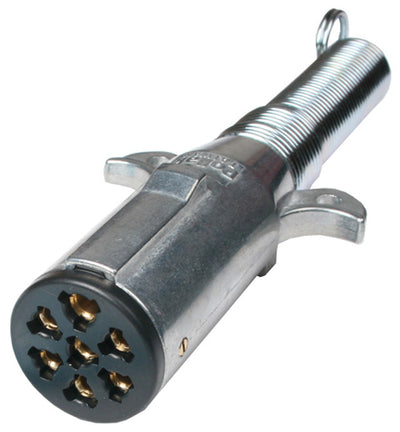 7-Way Round Trailer Wiring Connector with Cable Guard - Trailer End