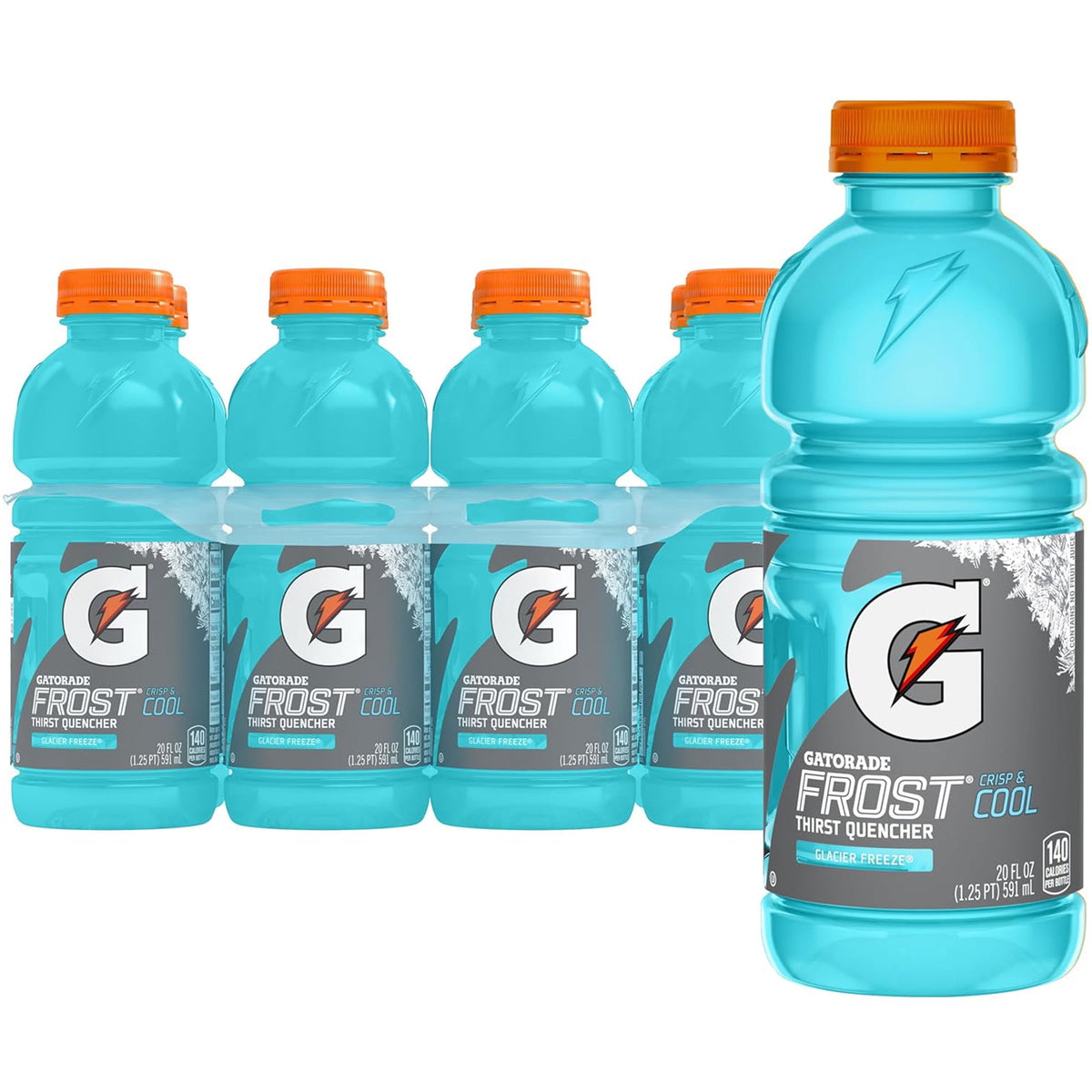 Gatorade Thirst Quencher Frost Glacier Freeze Sports Drink, 20 fl oz Bottles - Case of 24