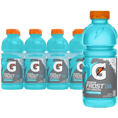 Gatorade Thirst Quencher Frost Glacier Freeze Sports Drink, 20 fl oz Bottles - Case of 24