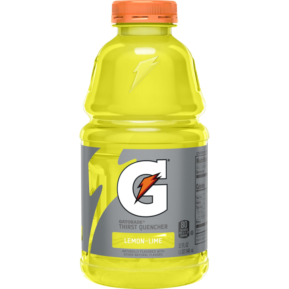 Gatorade Thirst Quencher Lemon-Lime Sports Drink, 32 fl oz Bottles - Case of 12