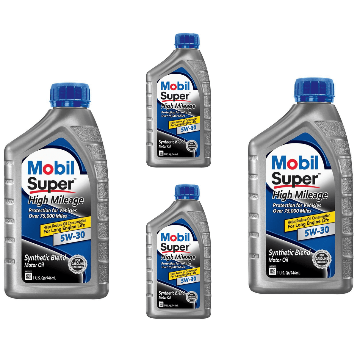 Mobil Super High Mileage 5W-30 Motor Oil - Case of 6 x 1 Qt (124393)