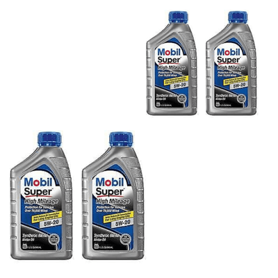 Mobil Super High Mileage 5W-20 Motor Oil - Case of 6 x 1 Qt (124391)